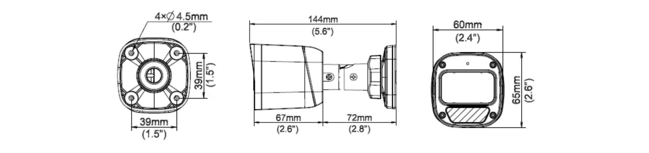 دوربین مداربسته تحت شبکه بولت حارس مدل IPC-E1F4D-I30 4.0MM