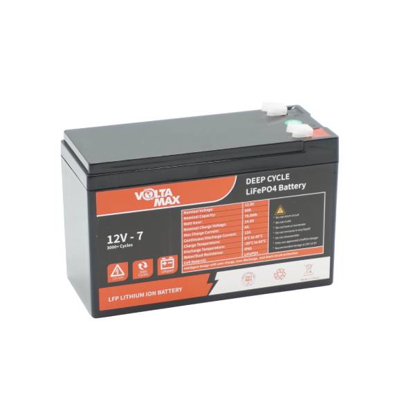 باطری ولتامکس لیتیوم مدل 12.8 ولت 7 آمپر ساعت(2025)- 2 باطری یو پی اس ups ولتامکس voltamax لیتیوم مدل 12.8 ولت 7 آمپر ساعت(2025)