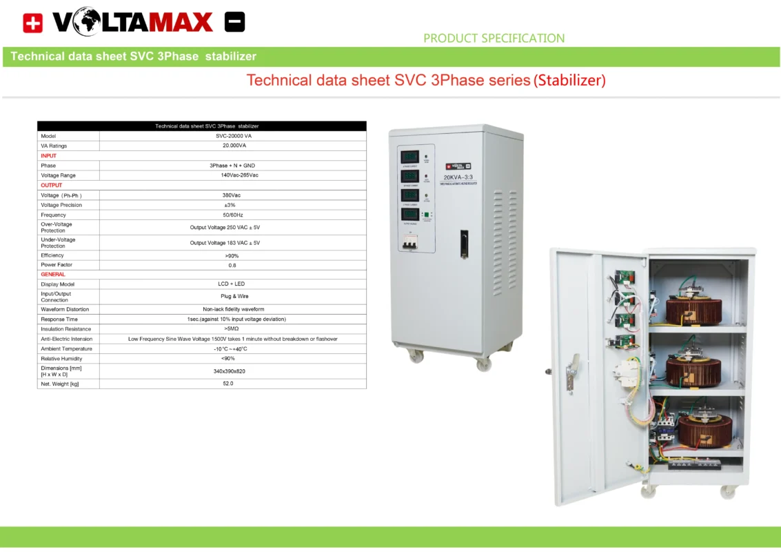 استابلایزر ولتامکس Voltamax Stabilizer سه فاز ZTY-20000 VA 3/3