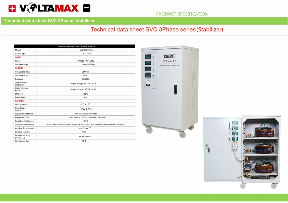 استابلایزر ولتامکس Voltamax Stabilizer سه فاز ZTY-30000 VA 3/3