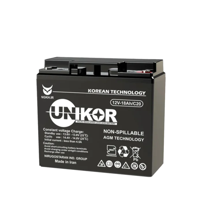 باطری یو پی اس یونیکور 12 ولت 18 آمپرساعت Unikor Ups Battery باطری یو پی اس یونیکور 12 ولت 18 آمپرساعت Unikor Ups Battery