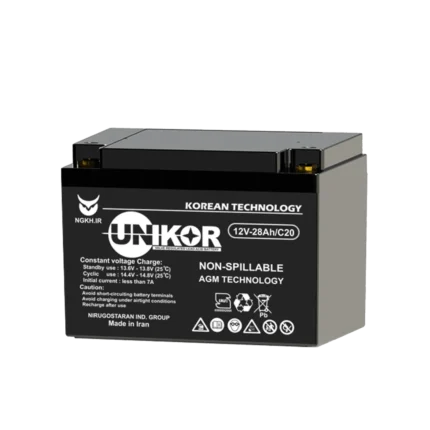 باطری یو پی اس یونیکور 12 ولت 28 آمپرساعت Unikor Ups Battery