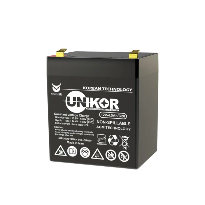 باطری یو پی اس یونیکور 12 ولت 4.5 آمپرساعت Unikor Ups Battery باطری یو پی اس یونیکور 12 ولت 4.5 آمپرساعت Unikor Ups Battery