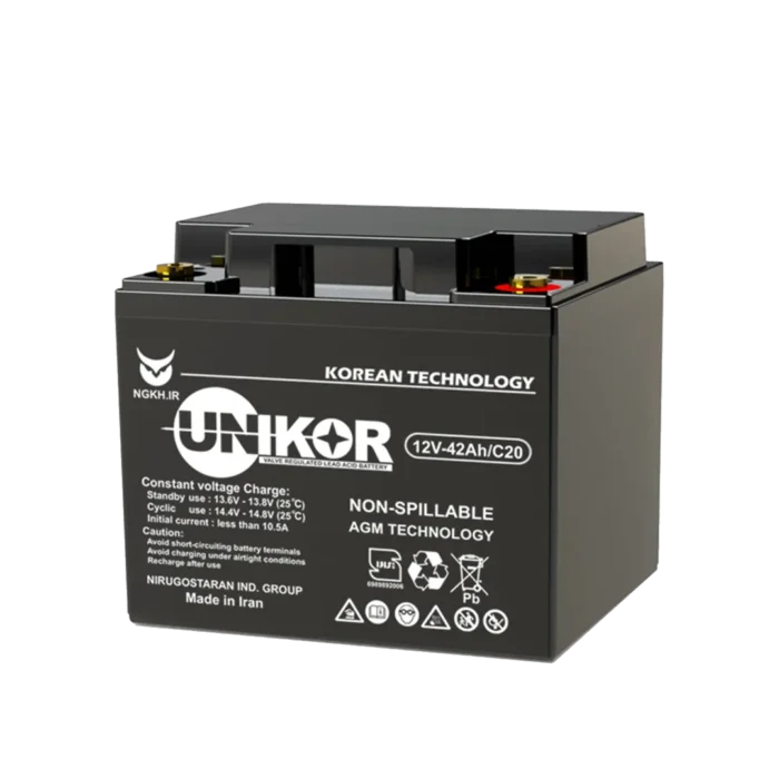 باطری یو پی اس یونیکور 12 ولت 42 آمپرساعت Unikor Ups Battery باطری یو پی اس یونیکور 12 ولت 42 آمپرساعت Unikor Ups Battery