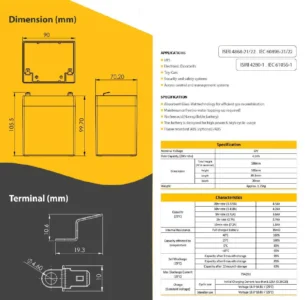 باطری یو پی اس یونیکور 12 ولت 4.5 آمپرساعت Unikor Ups Battery